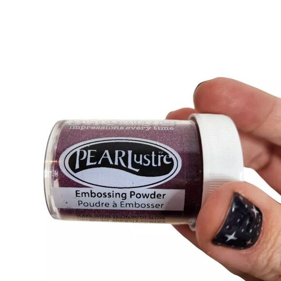 2 STAMPENDOUS Embossing Powders Pearlustre Rubellite Pearl, Clear Transparent - Picture 7 of 10
